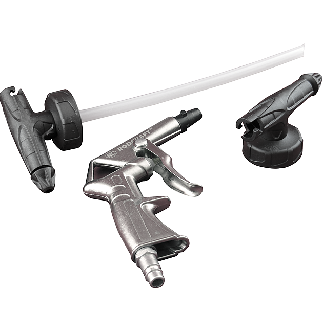 Pistolet pour la protection du soubassement y compris les buses et le tuyau de riser