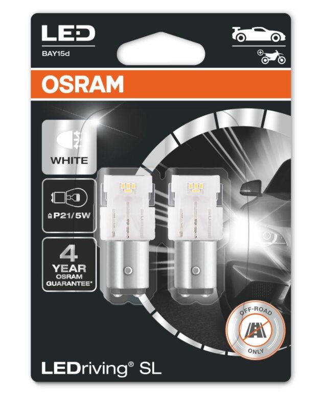 Osram LEDriving® 7528DWP-02B 2W/12V BAY15d ≠ "P21/5W" White 6000K