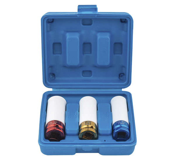 Jeu de douilles de puissance avec protection | 12,5 mm (1/2") | 17 / 19 / 21 mm | 3 pièces – Image 2