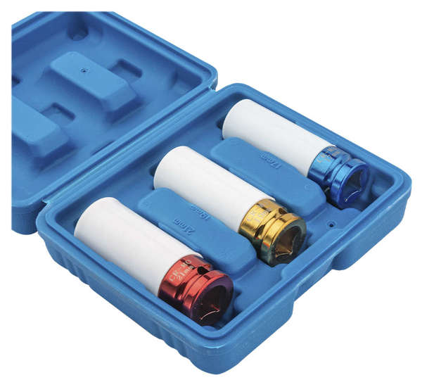 Jeu de douilles de puissance avec protection | 12,5 mm (1/2") | 17 / 19 / 21 mm | 3 pièces – Image 3