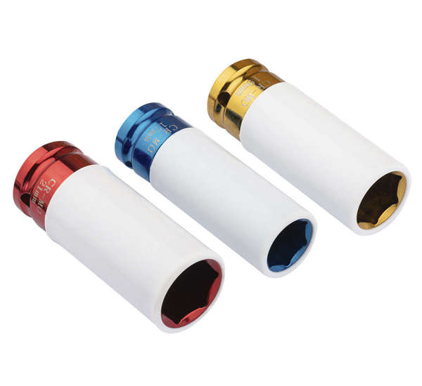 Jeu de douilles de puissance avec protection | 12,5 mm (1/2") | 17 / 19 / 21 mm | 3 pièces – Image 4