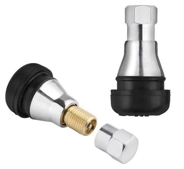 Valves pour roues tubeless TR412 Chromé - 100 pièces