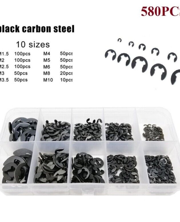 Assortiment de circlips profil E - Set 10 Tailles 1.5-10mm