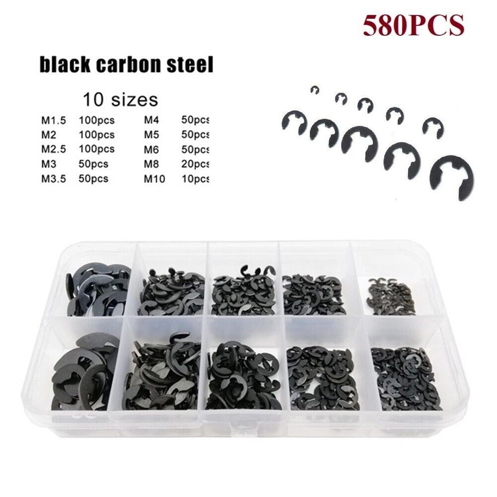 Assortiment de circlips profil E - Set 10 Tailles 1.5-10mm